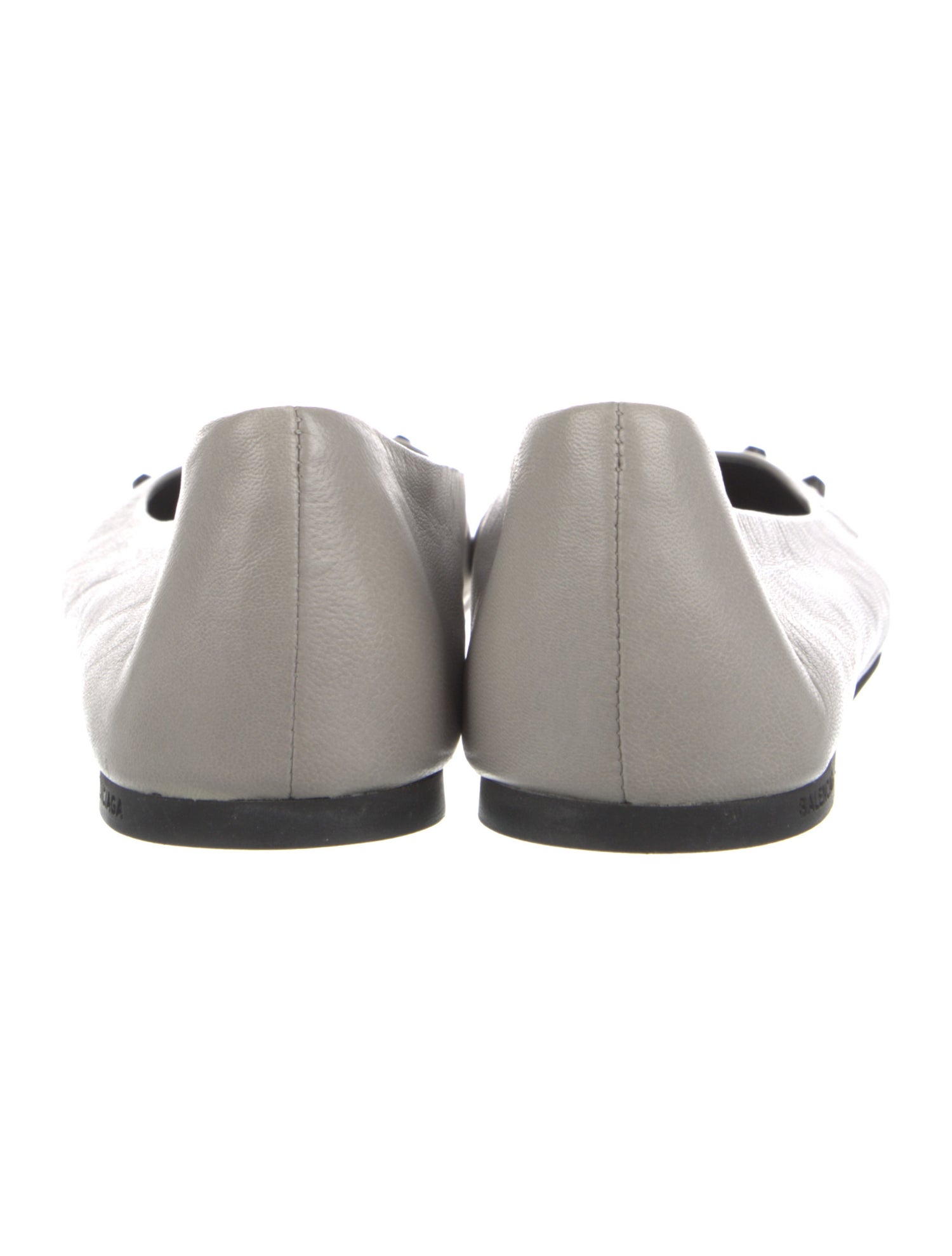 Balenciaga Leather Studded Accents Ballet Flats